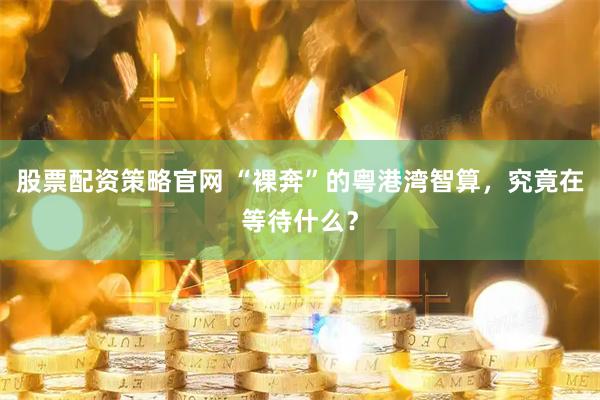 股票配资策略官网 “裸奔”的粤港湾智算，究竟在等待什么？